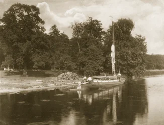 Der Fluss Bune bei Coltshall, Leben und Landschaft auf den Norfolk Broads, um 1886